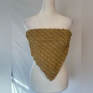 Princess Polly size 2 scarf style tie back halter top, mustard gold